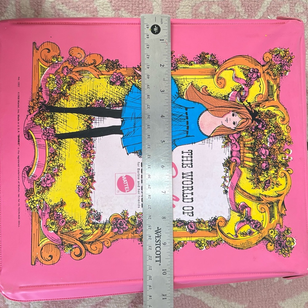 Barbie The World Of Barbie Doll Pink Travel Carrying Case Vintage 1968 - Picture 12 of 13